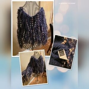 SHEIN Dark Blue Fringe Sweater